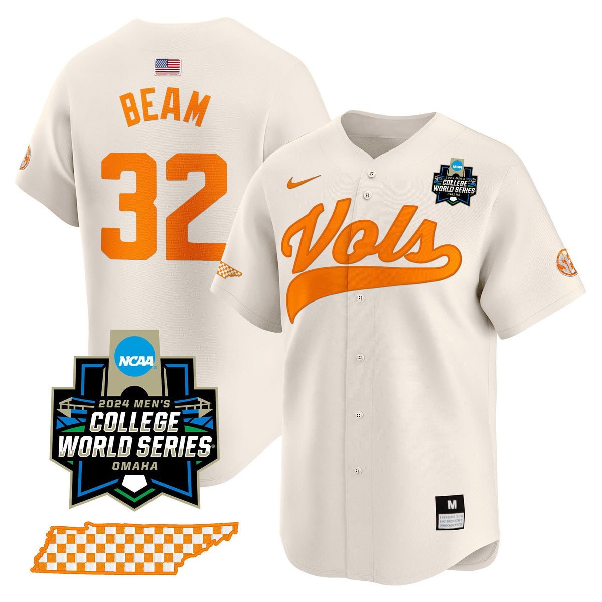 Men's Tennessee Volunteers 2024 College World Series Vapor Premier Limited Jersey V2 - All Stitched - image 48