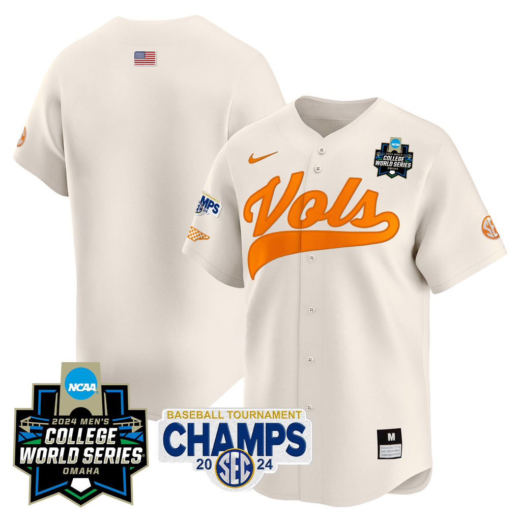Men's Tennessee Volunteers 2024 Tournament Champs & World Series Vapor Premier Limited Jersey - All Stitched - image 49