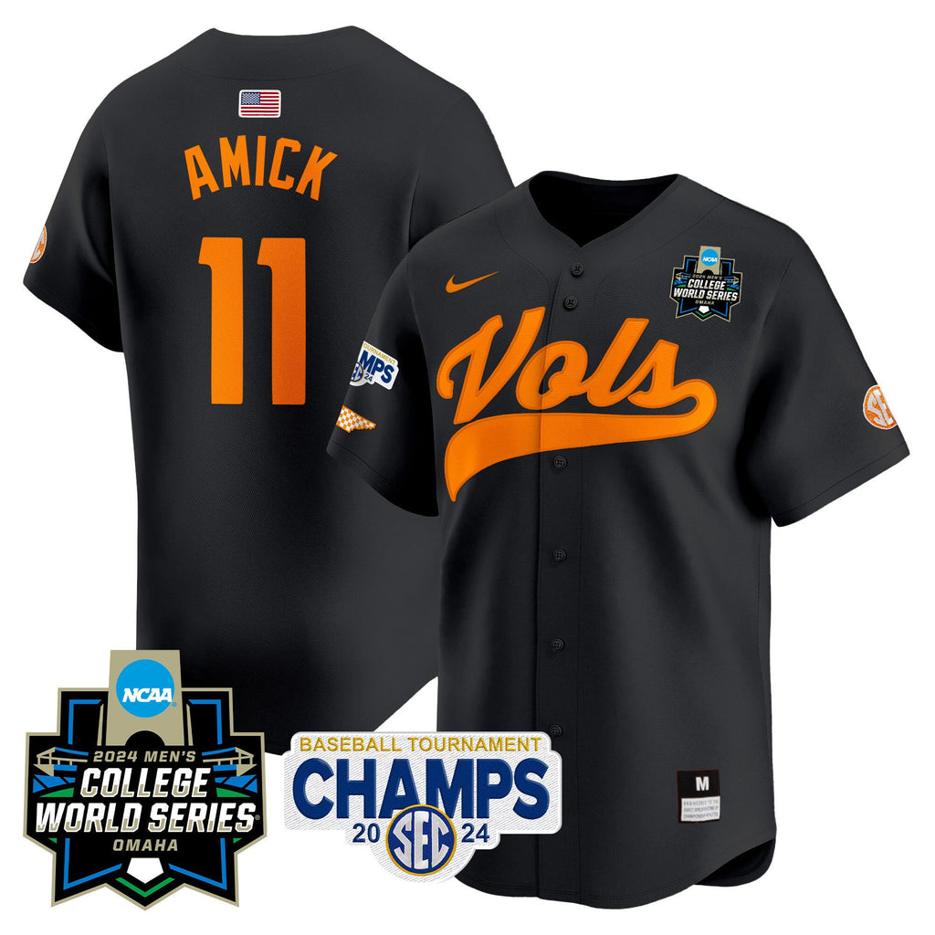 Men's Tennessee Volunteers 2024 Tournament Champs & World Series Vapor Premier Limited Jersey - All Stitched - image 5