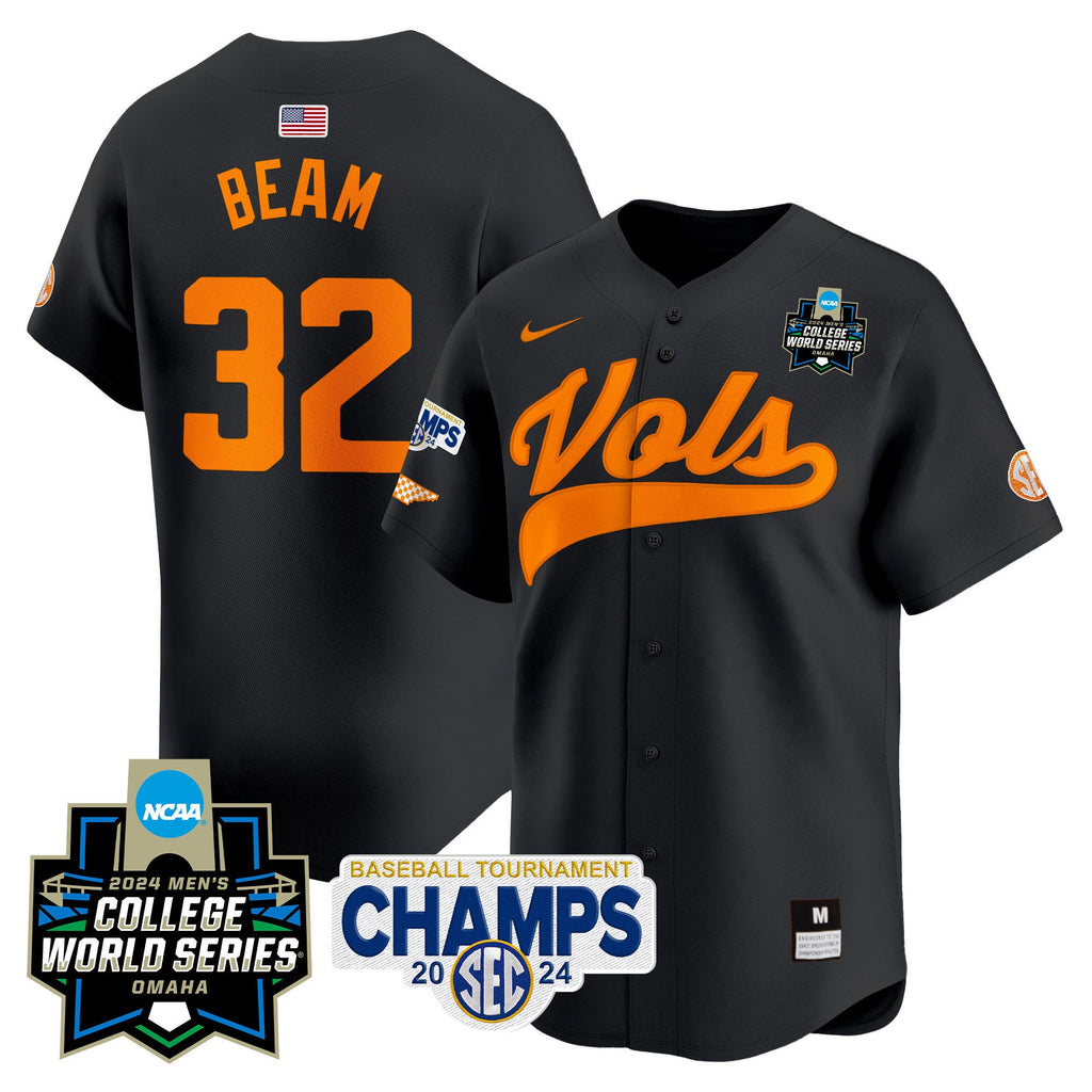 Men's Tennessee Volunteers 2024 Tournament Champs & World Series Vapor Premier Limited Jersey - All Stitched - image 6