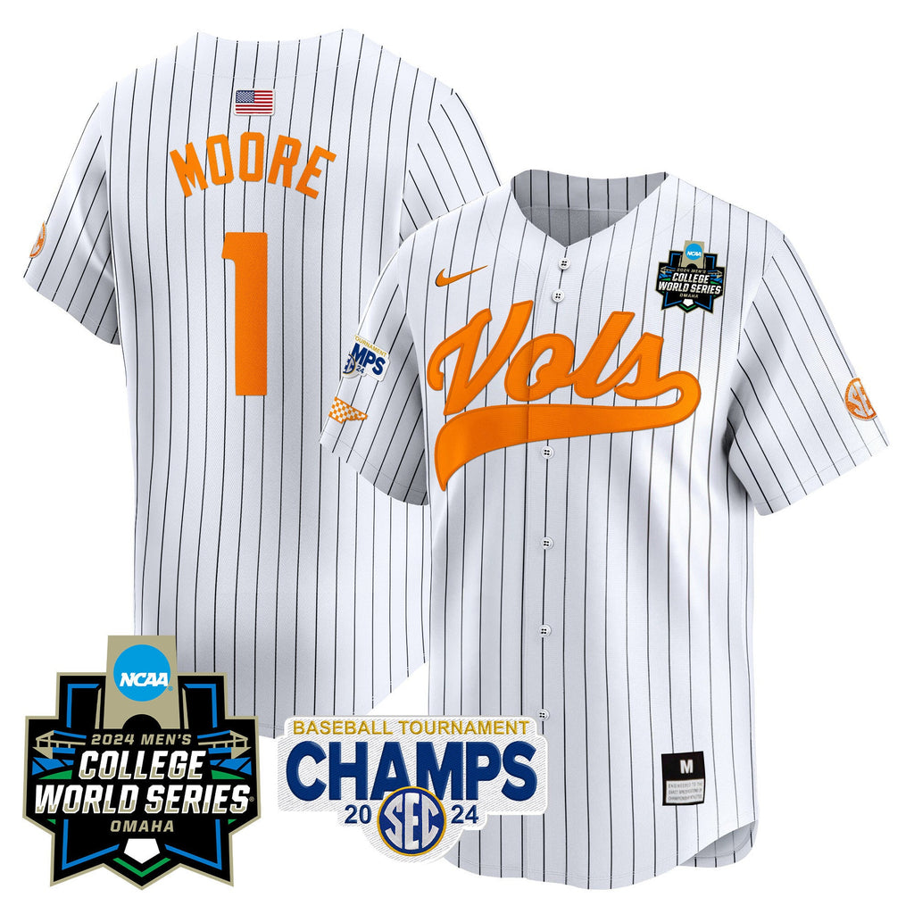 Men's Tennessee Volunteers 2024 Tournament Champs & World Series Vapor Premier Limited Jersey - All Stitched - image 22