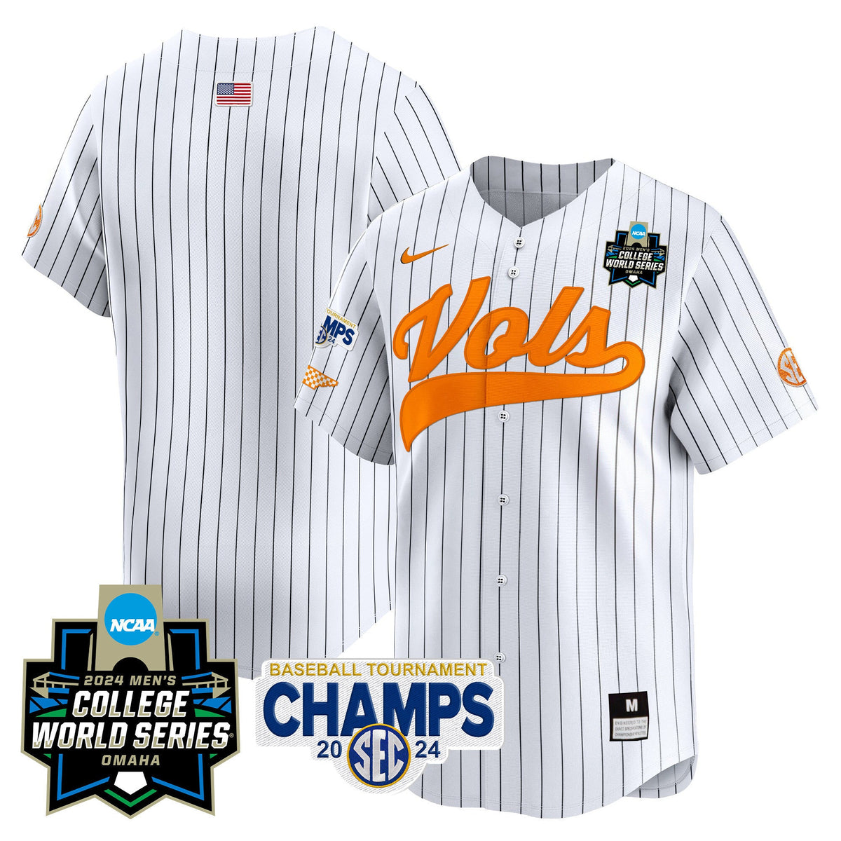 Men's Tennessee Volunteers 2024 Tournament Champs & World Series Vapor Premier Limited Jersey - All Stitched - image 28
