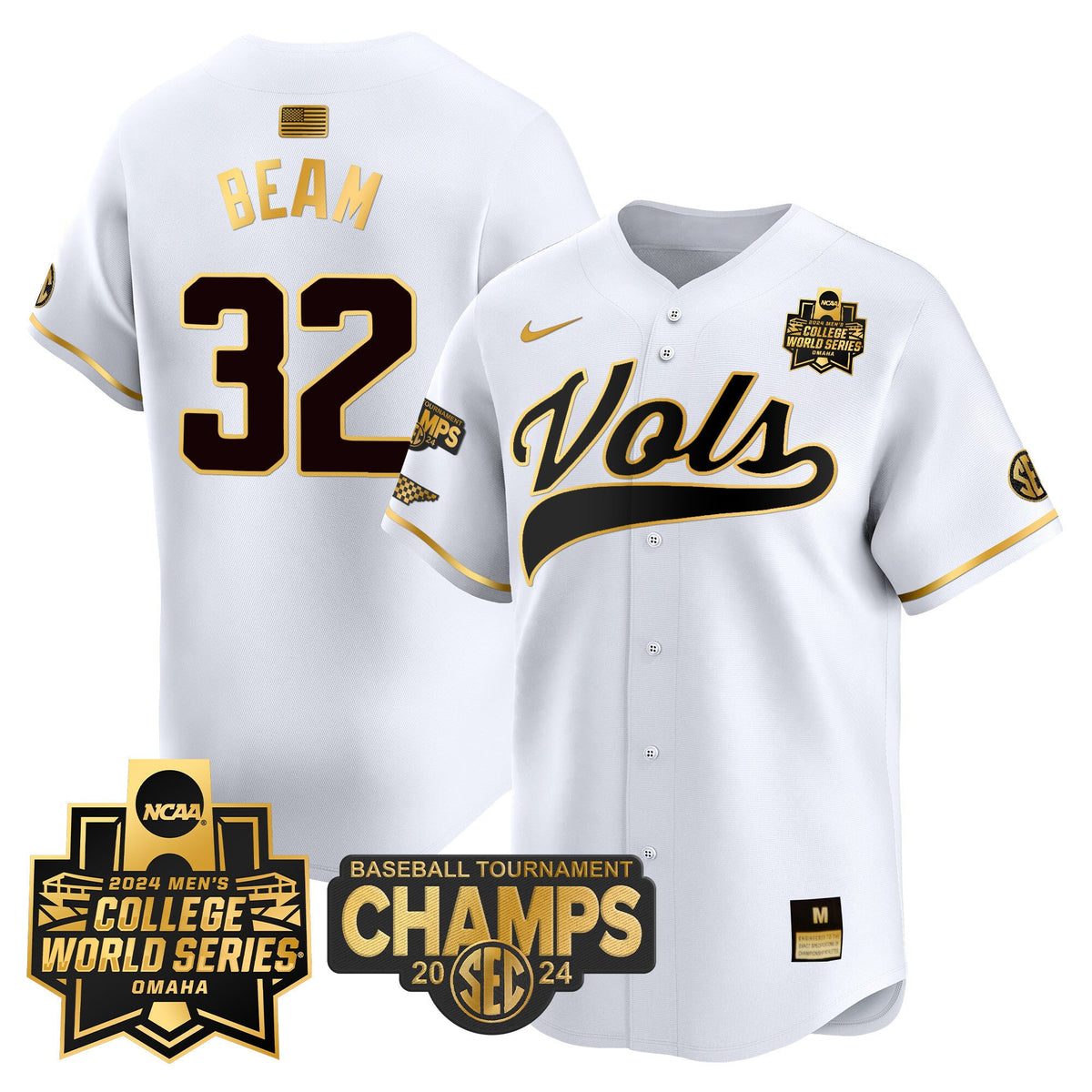 Men's Tennessee Volunteers 2024 Tournament Champs & World Series Vapor Premier Limited Jersey - All Stitched - image 34