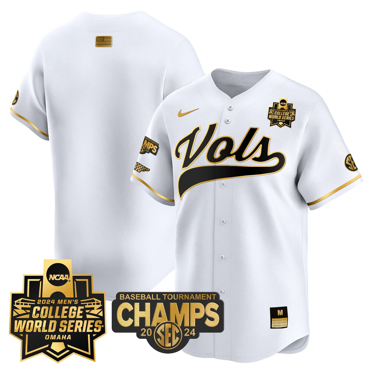 Men's Tennessee Volunteers 2024 Tournament Champs & World Series Vapor Premier Limited Jersey - All Stitched - image 35