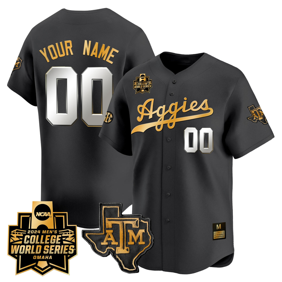 Texas A&M Aggies 2024 College World Series Vapor Premier Limited Custom Jersey - All Stitched - image 5