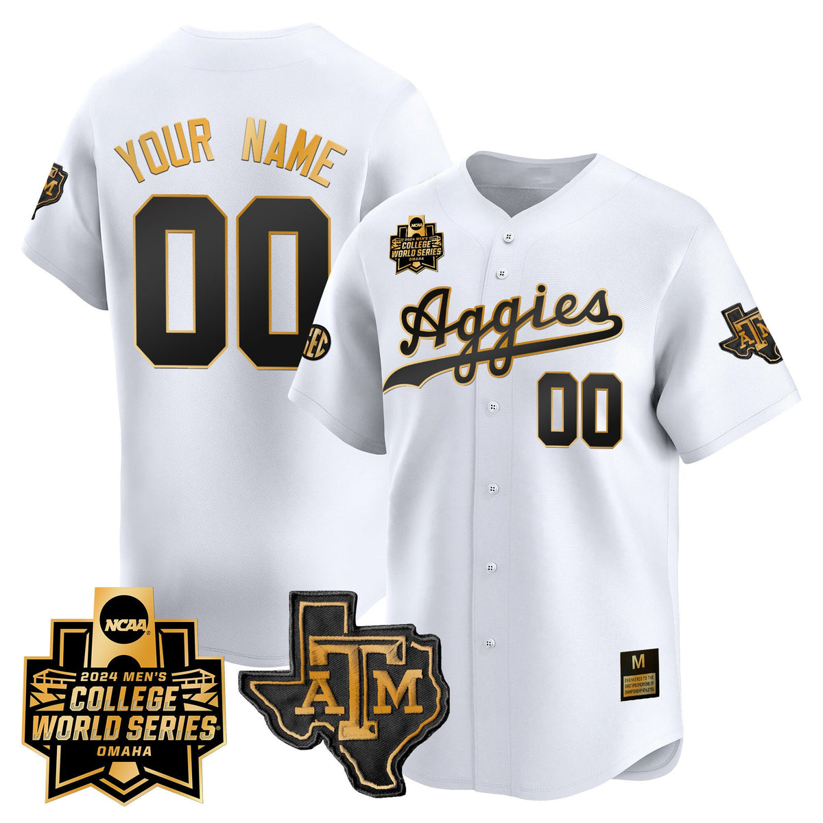 Texas A&M Aggies 2024 College World Series Vapor Premier Limited Custom Jersey - All Stitched - image 6