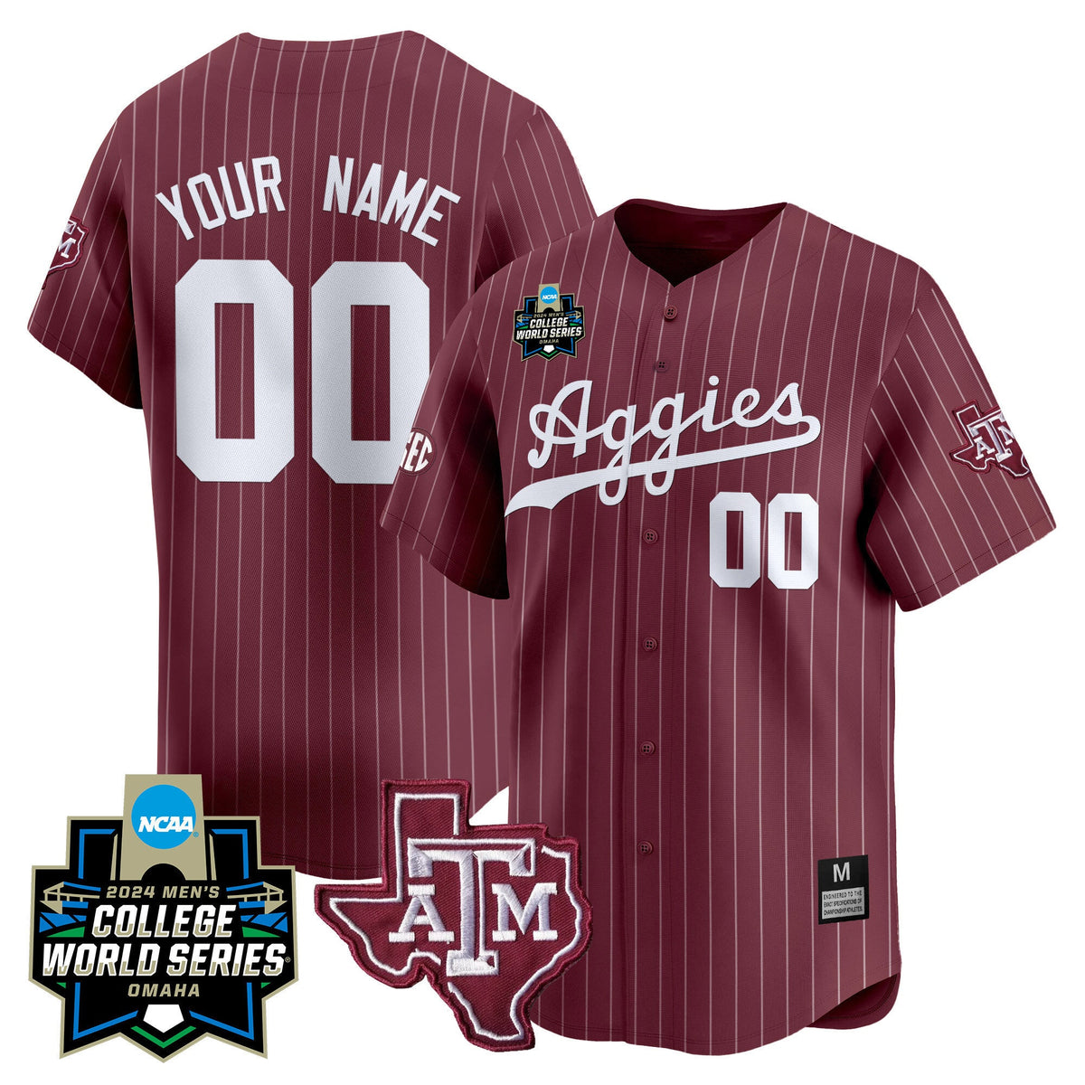 Texas A&M Aggies 2024 College World Series Vapor Premier Limited Custom Jersey - All Stitched - image 7