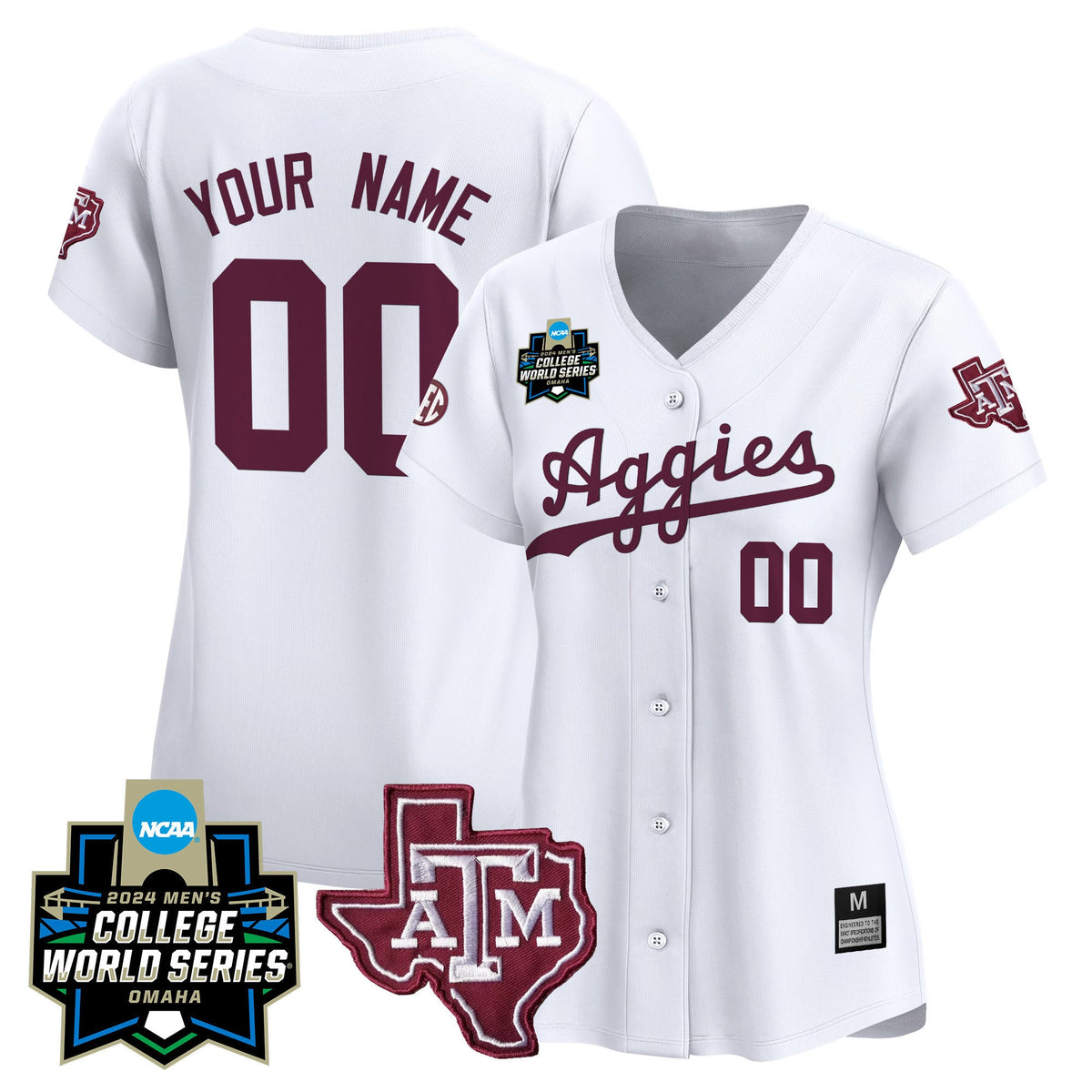 Texas A&M Aggies 2024 College World Series Vapor Premier Limited Custom Jersey - All Stitched - image 10