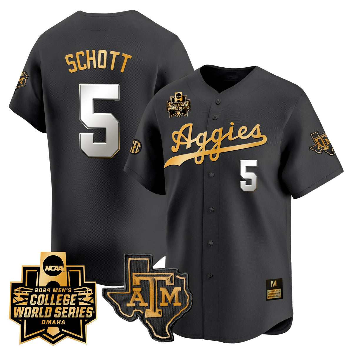 Men's Texas A&M Aggies 2024 College World Series Vapor Premier Limited Jersey - All Stitched - image 38