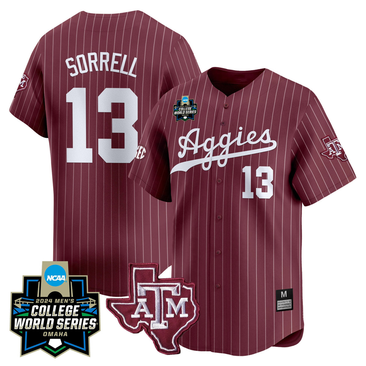 Men's Texas A&M Aggies 2024 College World Series Vapor Premier Limited Jersey - All Stitched - image 52