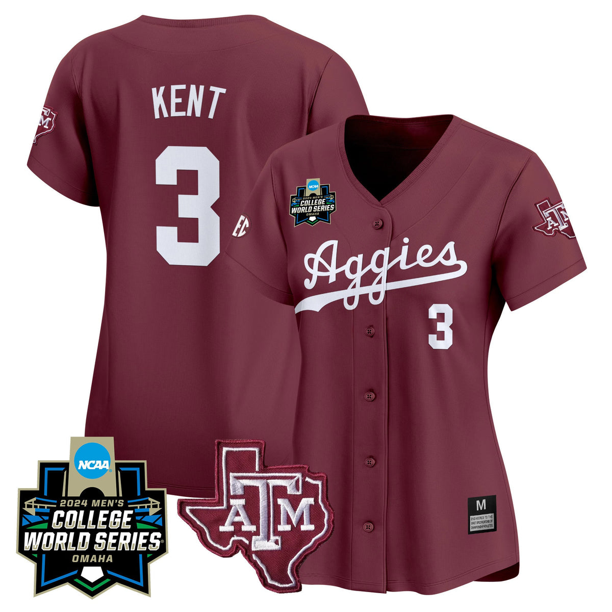 Women's Texas A&M Aggies 2024 College World Series Vapor Premier Limited Jersey - All Stitched - image 3