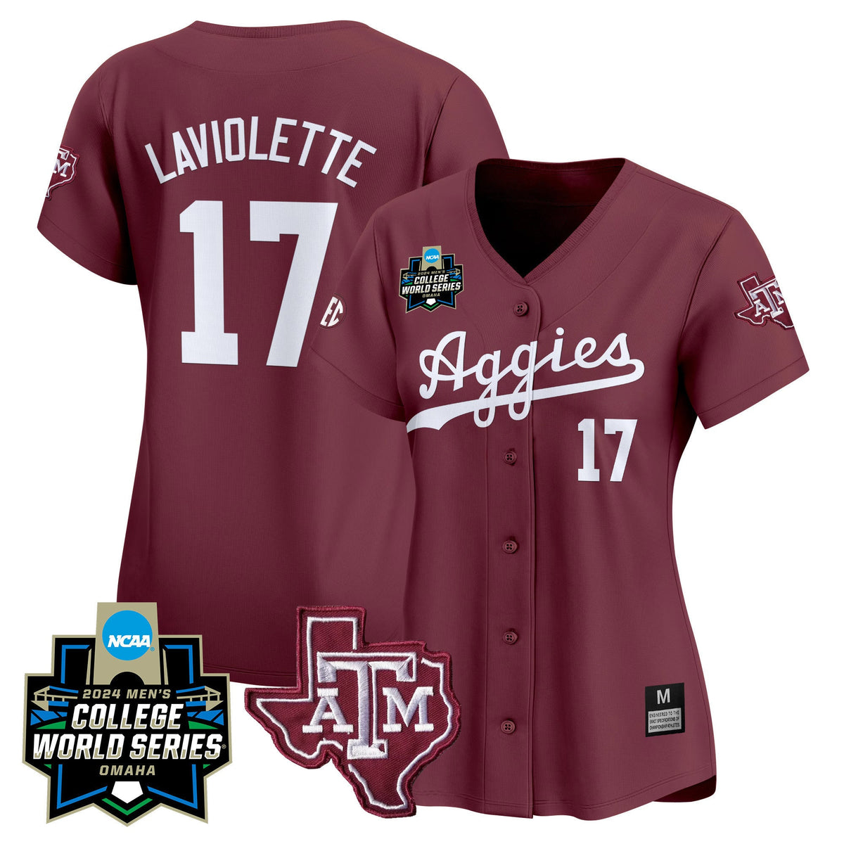 Women's Texas A&M Aggies 2024 College World Series Vapor Premier Limited Jersey - All Stitched - image 1