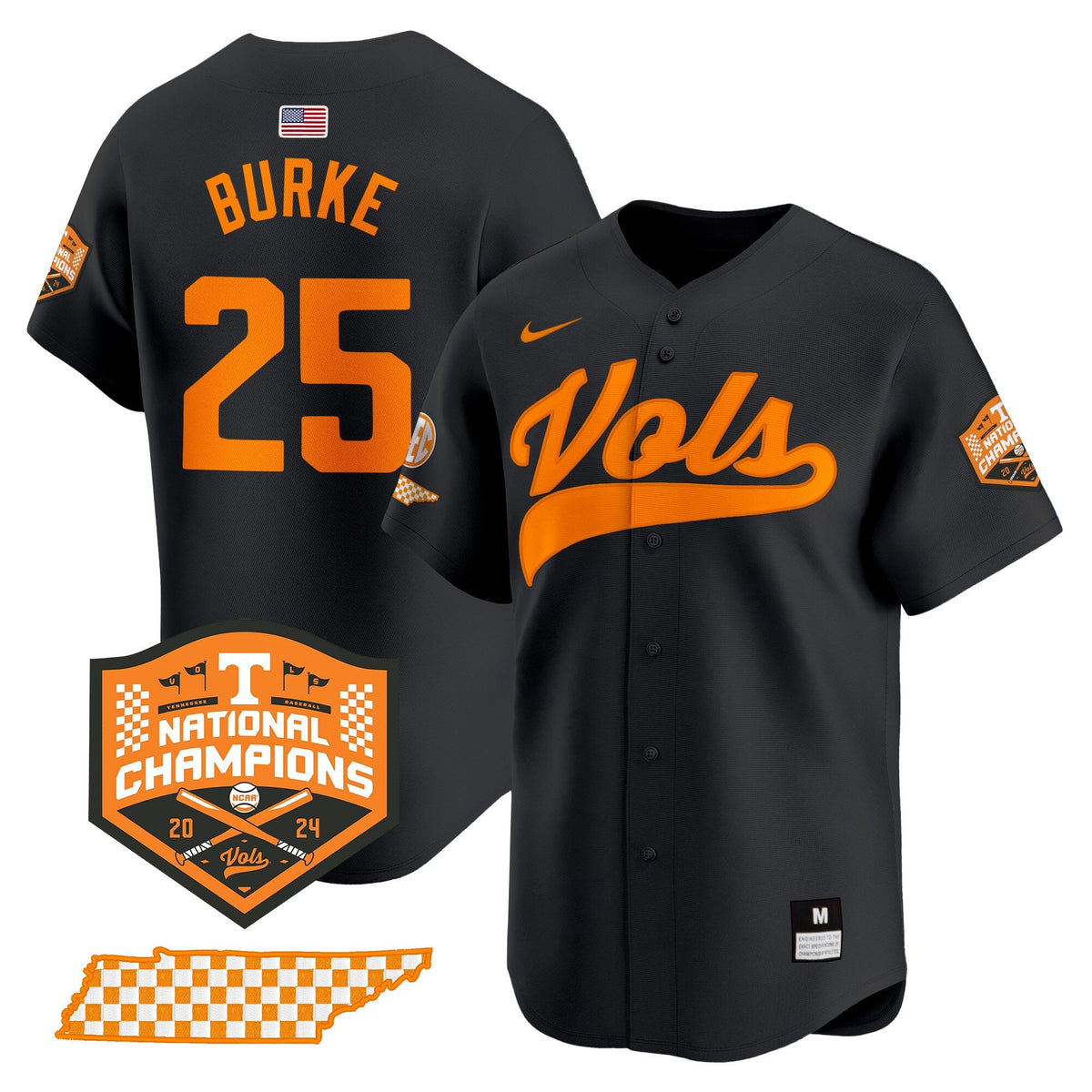 Men's Tennessee Volunteers 2024 Champions Vapor Premier Limited Jersey - All Stitched - image 3
