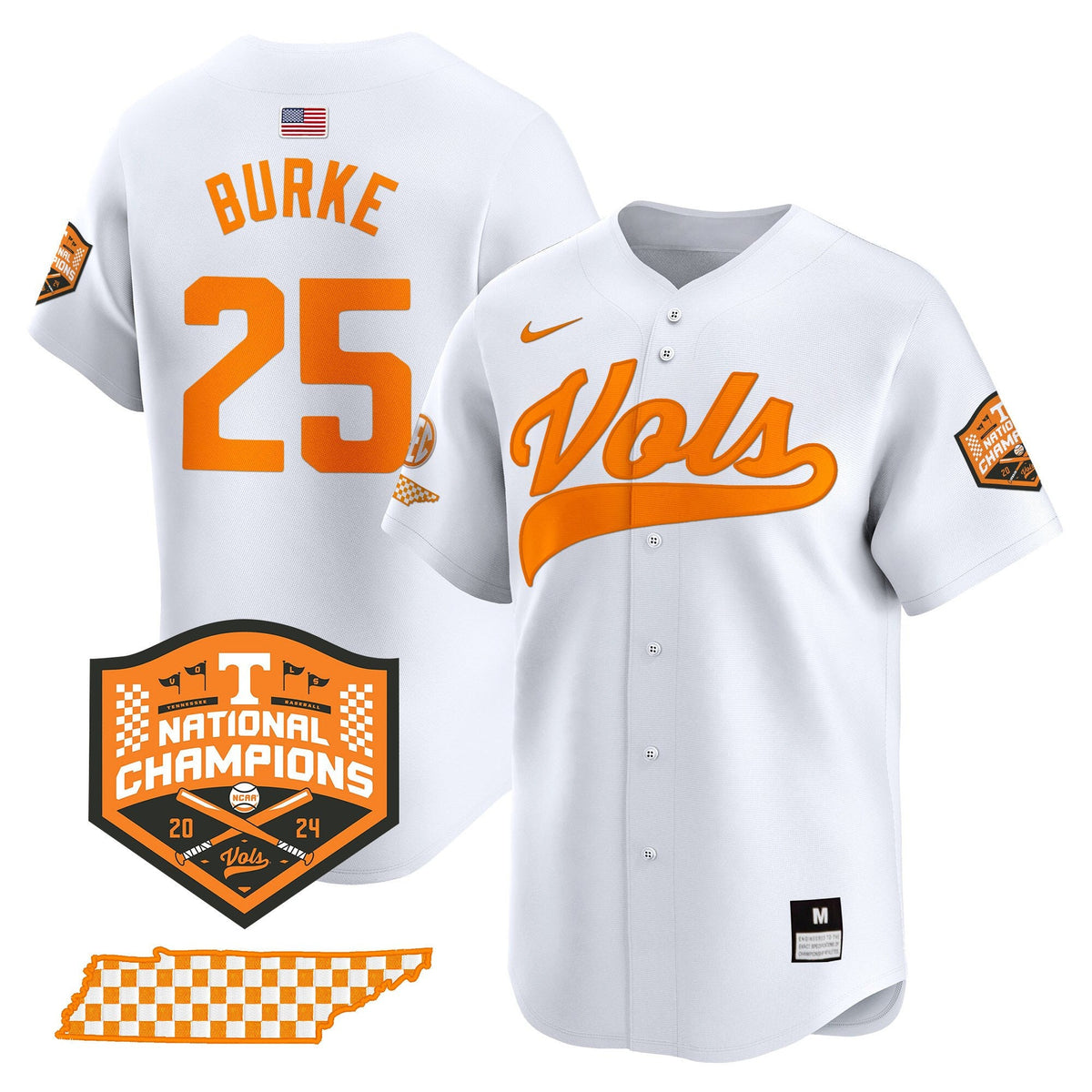 Men's Tennessee Volunteers 2024 Champions Vapor Premier Limited Jersey - All Stitched - image 10