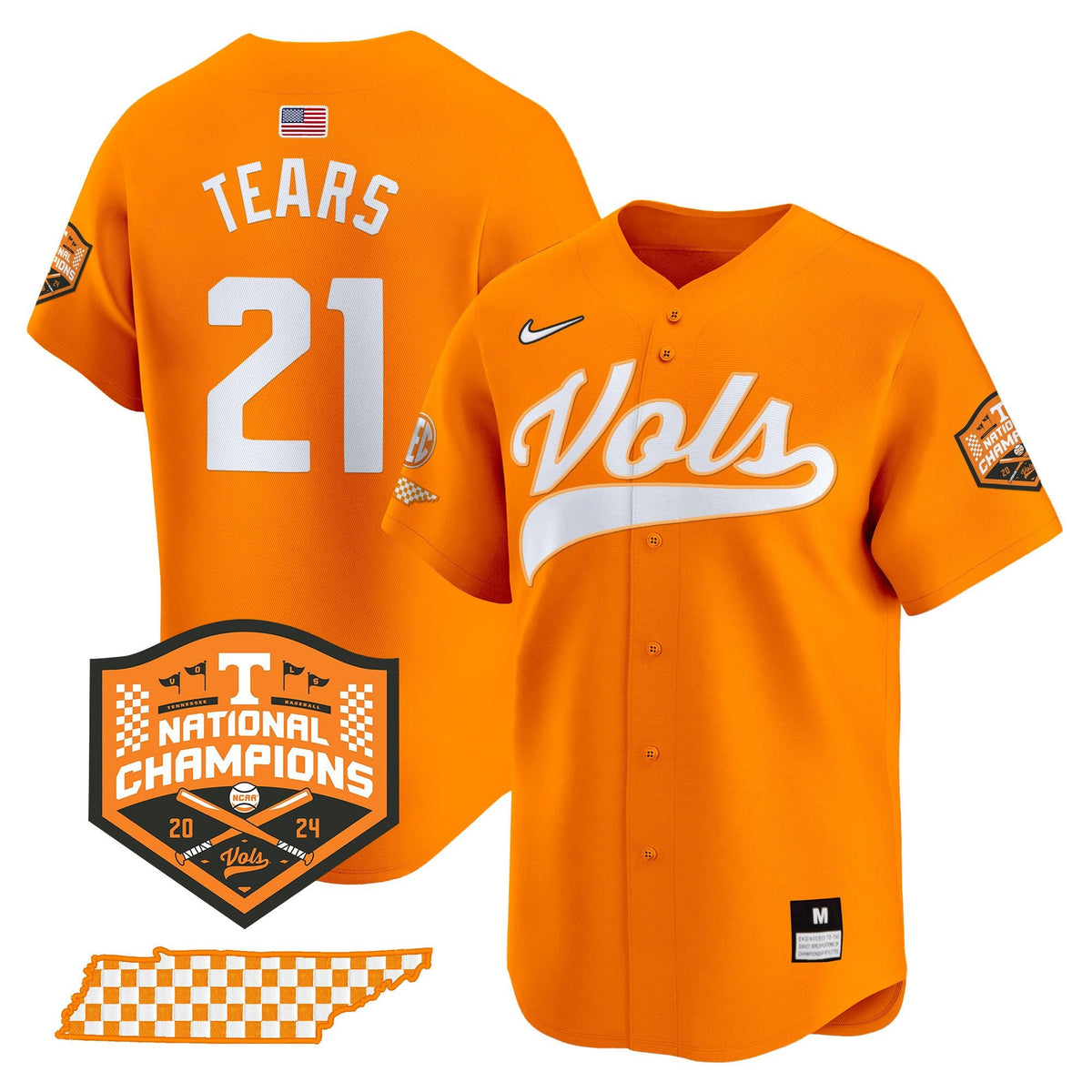 Men's Tennessee Volunteers 2024 Champions Vapor Premier Limited Jersey - All Stitched - image 18