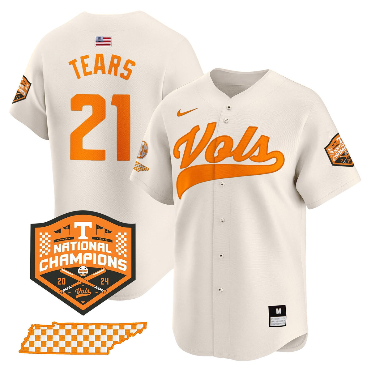 Men's Tennessee Volunteers 2024 Champions Vapor Premier Limited Jersey - All Stitched - image 46