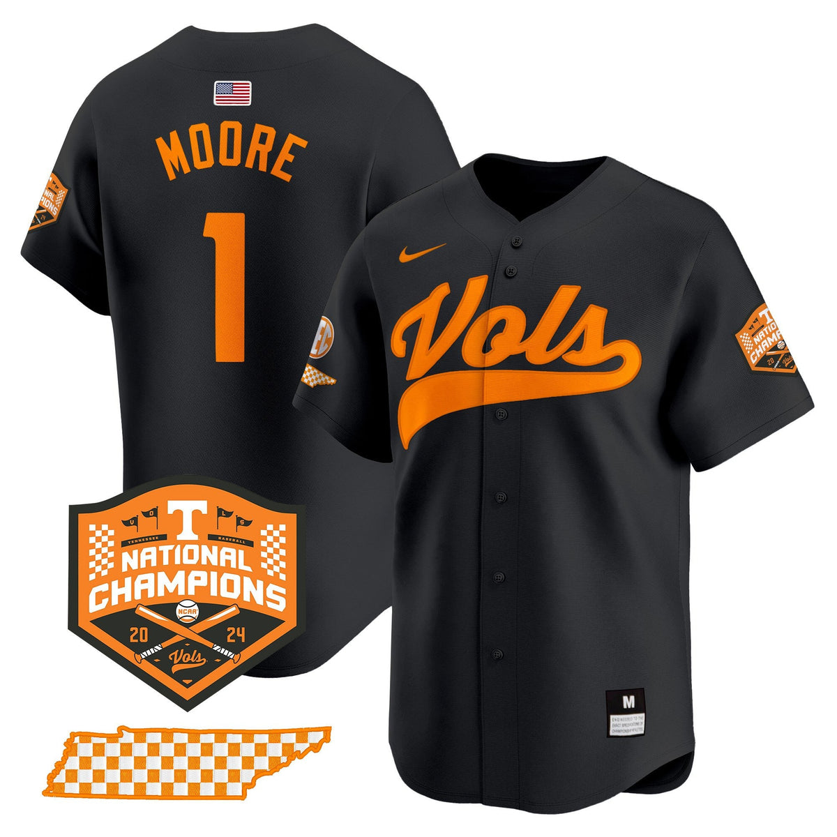 Men's Tennessee Volunteers 2024 Champions Vapor Premier Limited Jersey - All Stitched - image 1