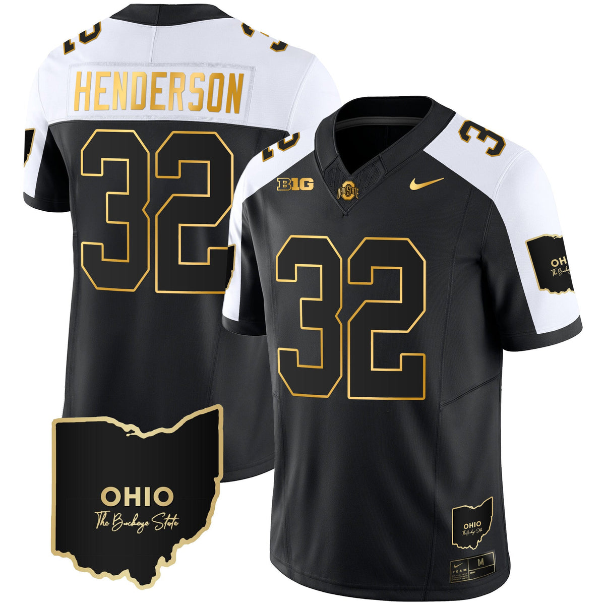 Men's Ohio State Buckeyes 2023 Vapor Limited Gold Jersey - Ohio Patch - All Stitched - image 3