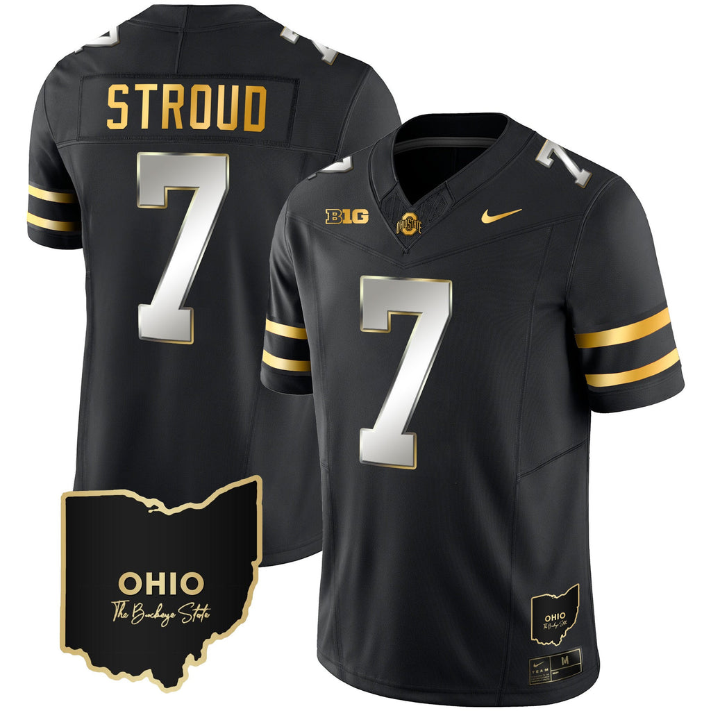 Men's Ohio State Buckeyes 2023 Vapor Limited Gold Jersey - Ohio Patch - All Stitched - image 9
