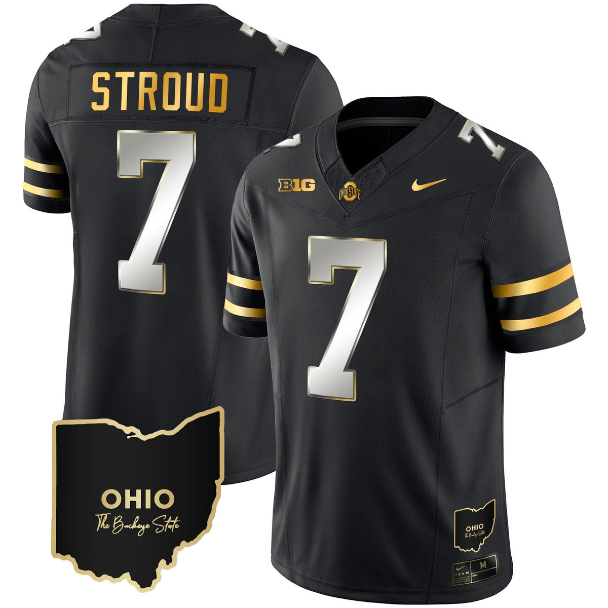 Men's Ohio State Buckeyes 2023 Vapor Limited Gold Jersey - Ohio Patch - All Stitched - image 9