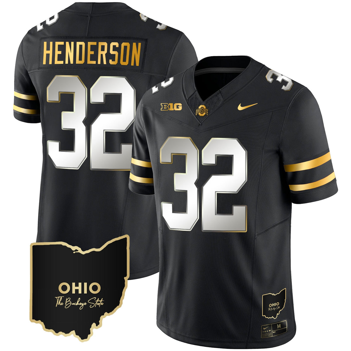 Men's Ohio State Buckeyes 2023 Vapor Limited Gold Jersey - Ohio Patch - All Stitched - image 10