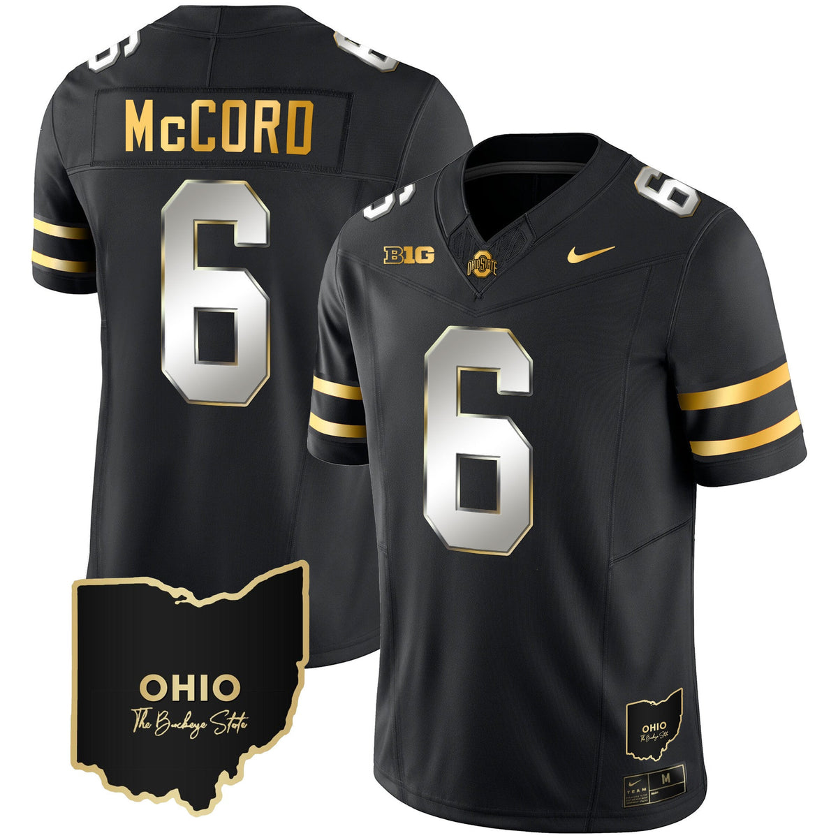 Men's Ohio State Buckeyes 2023 Vapor Limited Gold Jersey - Ohio Patch - All Stitched - image 12
