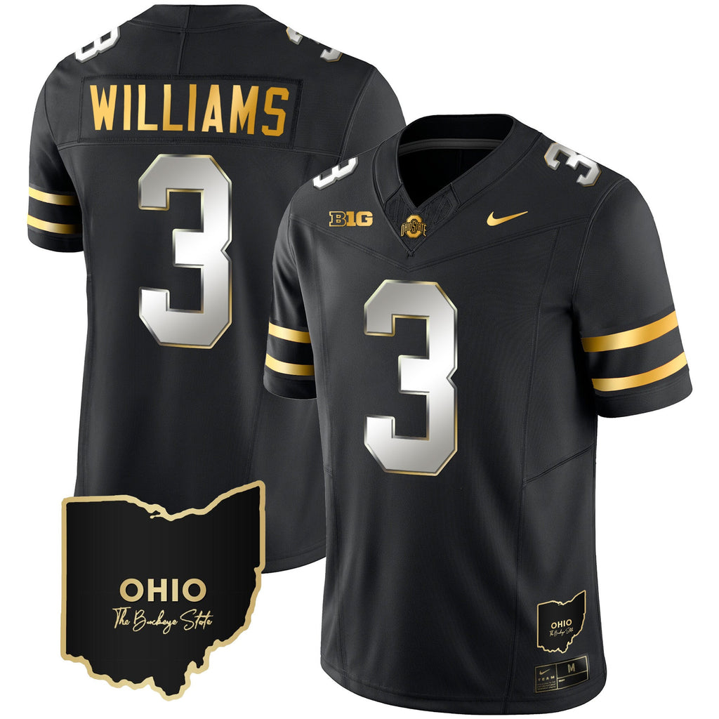 Men's Ohio State Buckeyes 2023 Vapor Limited Gold Jersey - Ohio Patch - All Stitched - image 13