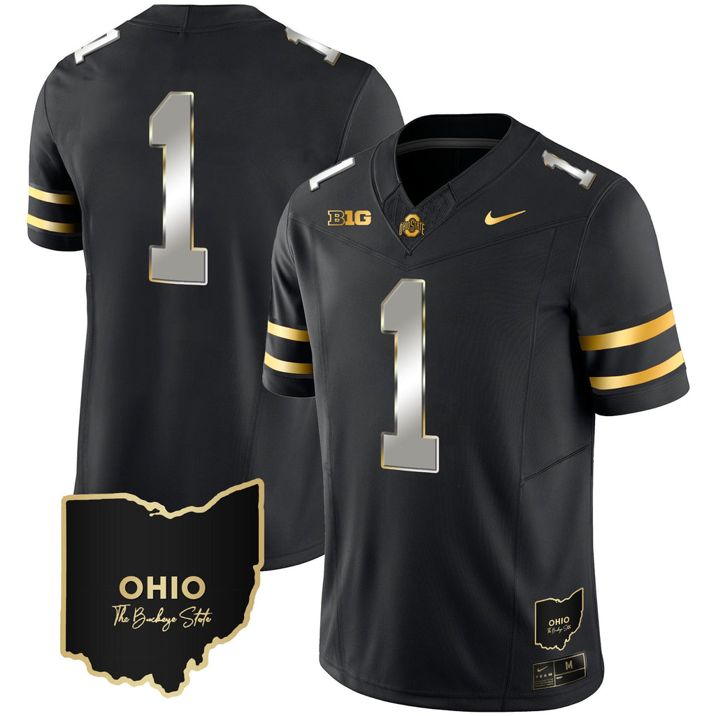 Men's Ohio State Buckeyes 2023 Vapor Limited Gold Jersey - Ohio Patch - All Stitched - image 14