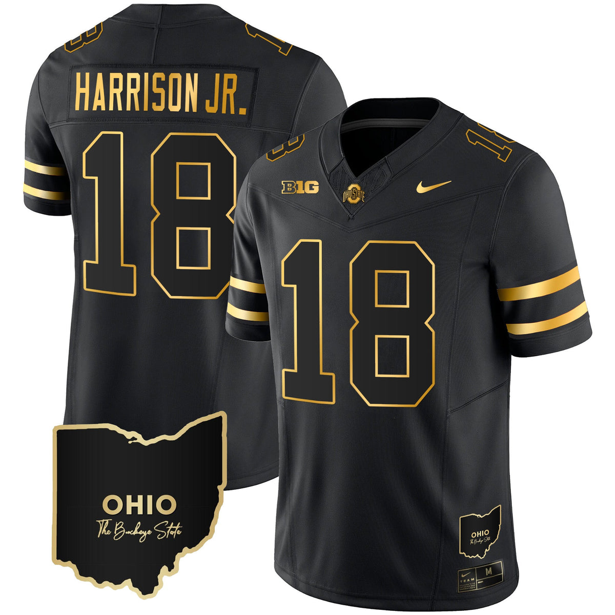 Men's Ohio State Buckeyes 2023 Vapor Limited Gold Jersey - Ohio Patch - All Stitched - image 15