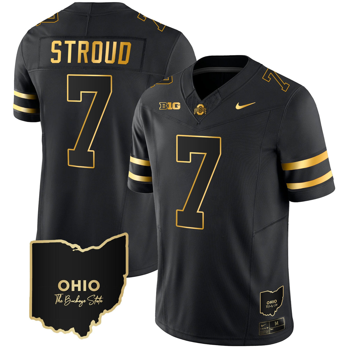 Men's Ohio State Buckeyes 2023 Vapor Limited Gold Jersey - Ohio Patch - All Stitched - image 16