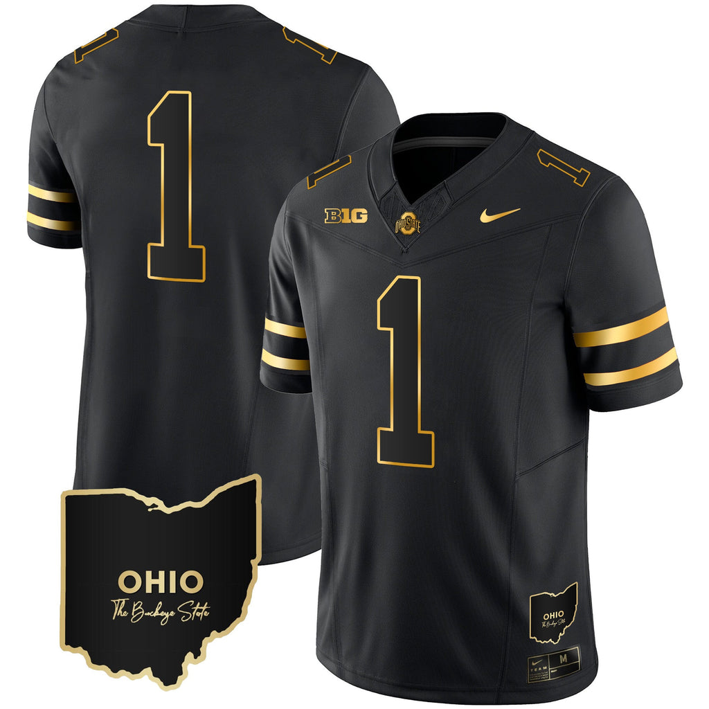 Men's Ohio State Buckeyes 2023 Vapor Limited Gold Jersey - Ohio Patch - All Stitched - image 21