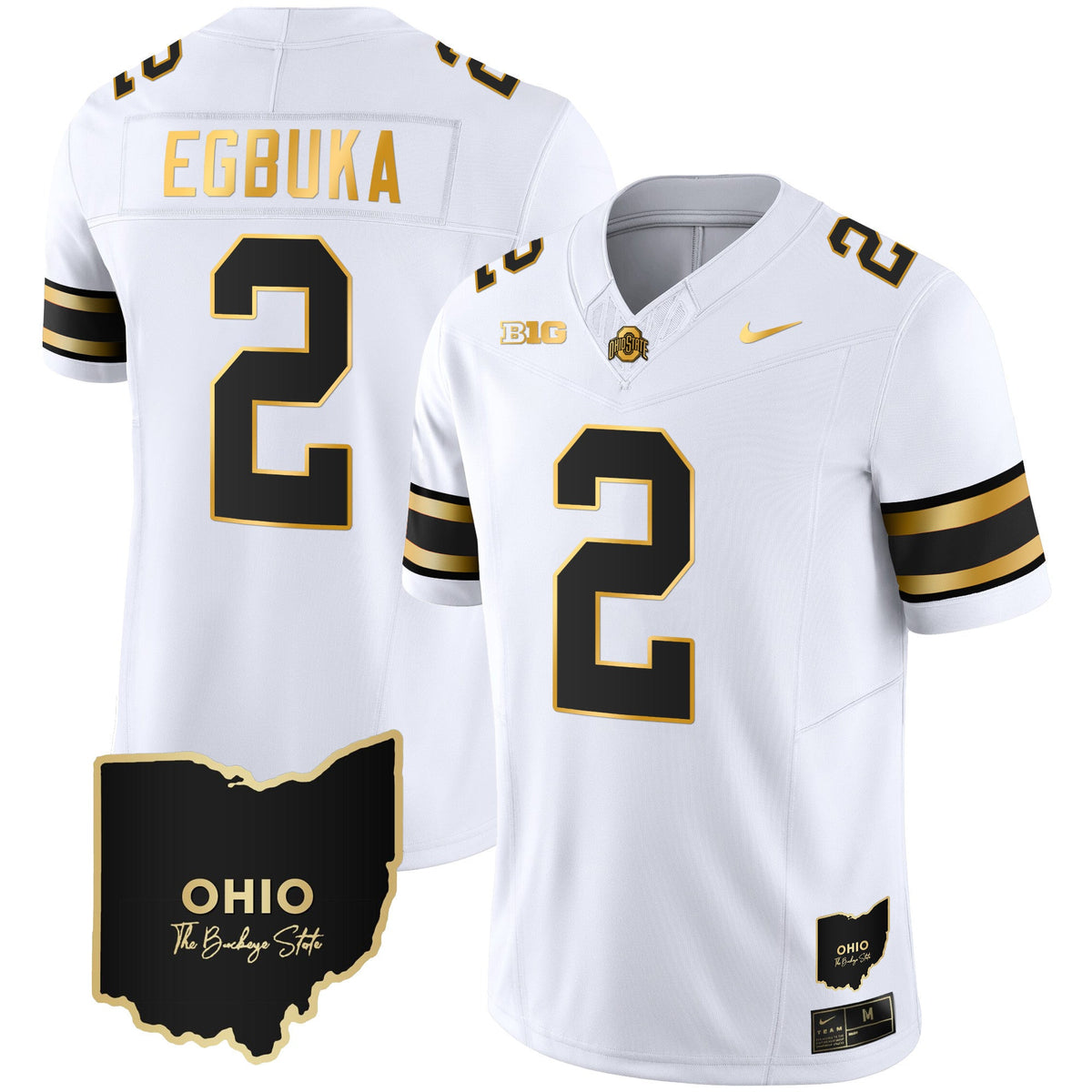 Men's Ohio State Buckeyes 2023 Vapor Limited Gold Jersey - Ohio Patch - All Stitched - image 25