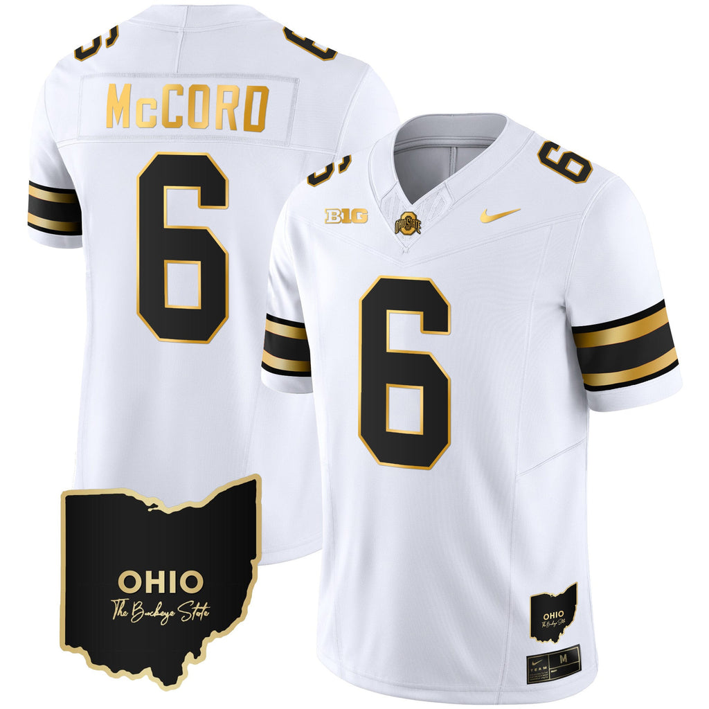 Men's Ohio State Buckeyes 2023 Vapor Limited Gold Jersey - Ohio Patch - All Stitched - image 26
