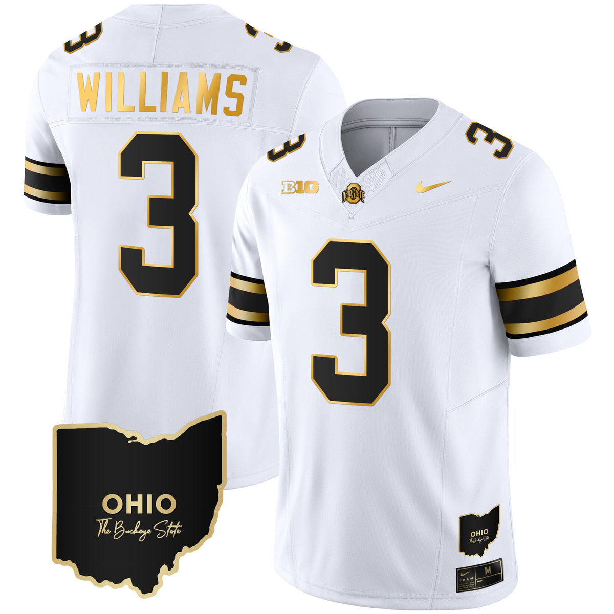 Men's Ohio State Buckeyes 2023 Vapor Limited Gold Jersey - Ohio Patch - All Stitched - image 27