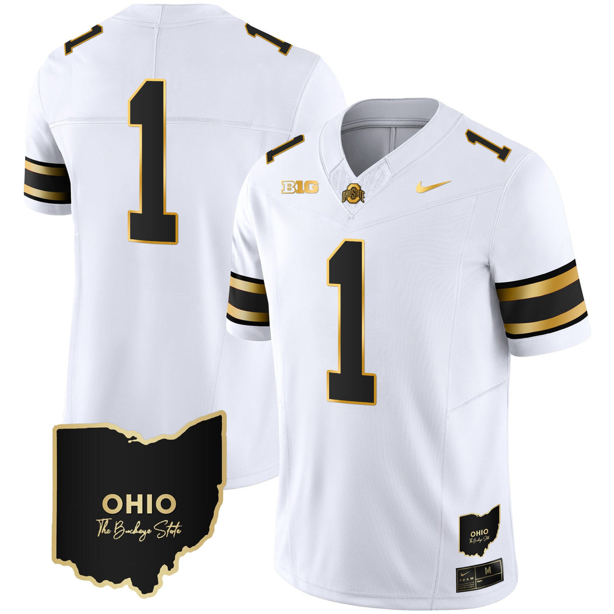 Men's Ohio State Buckeyes 2023 Vapor Limited Gold Jersey - Ohio Patch - All Stitched - image 28