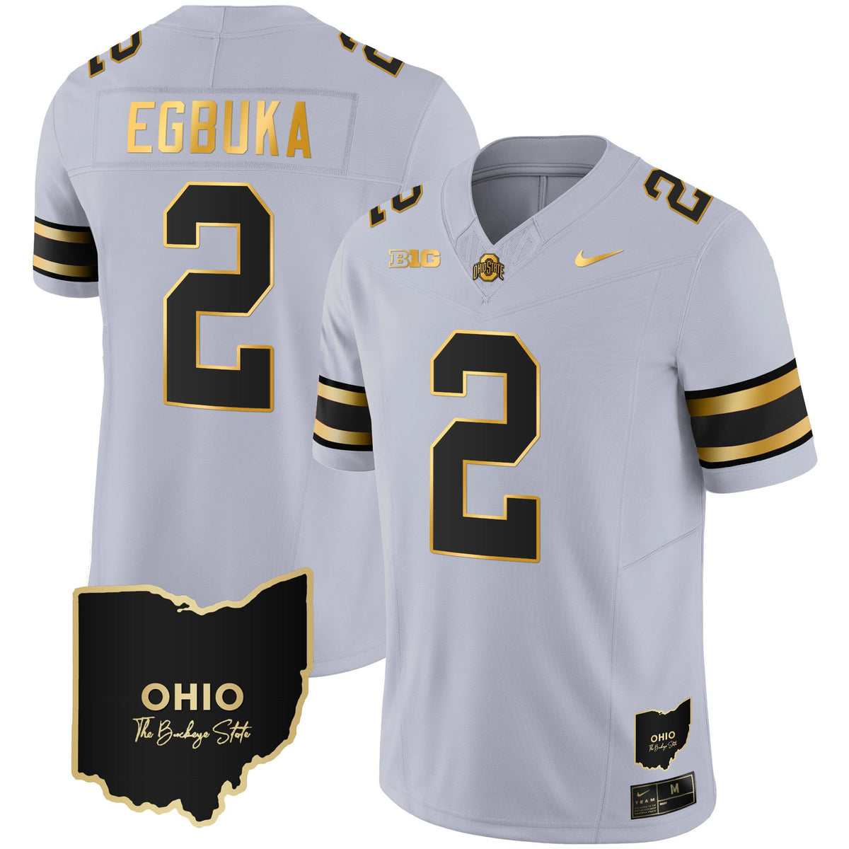 Men's Ohio State Buckeyes 2023 Vapor Limited Gold Jersey - Ohio Patch - All Stitched - image 32