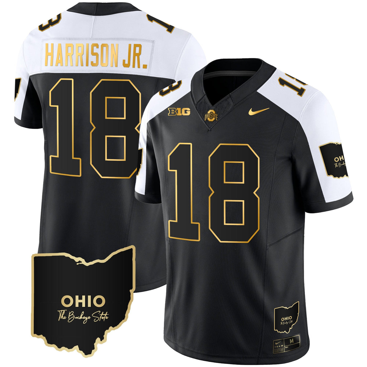 Men's Ohio State Buckeyes 2023 Vapor Limited Gold Jersey - Ohio Patch - All Stitched - image 1