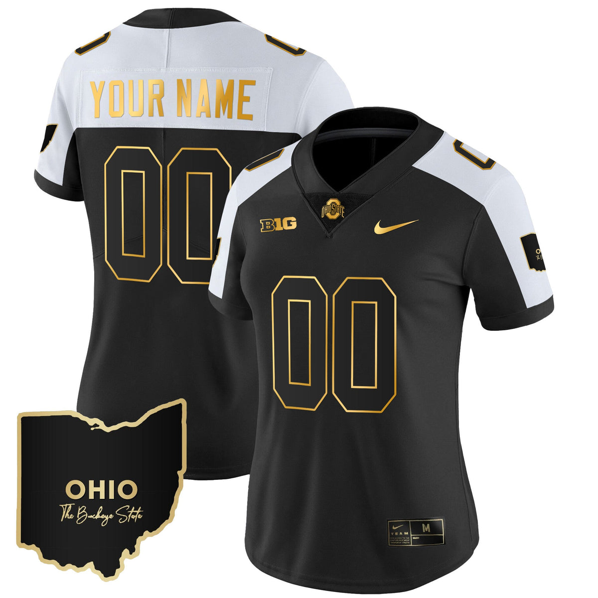 Ohio State Buckeyes 2023 Vapor Limited Gold Custom Jersey - Ohio Patch - All Stitched - image 6