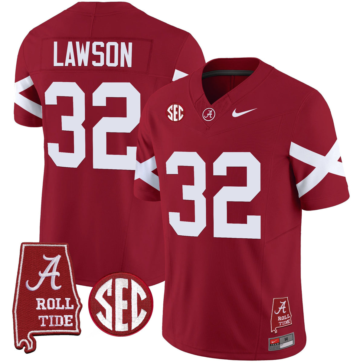 Men's Alabama Crimson Tide Vapor Limited Jersey V6 - Alabama Map - All Stitched - image 3