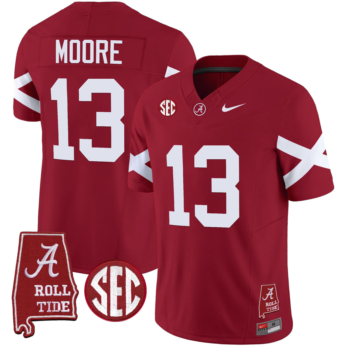 Men's Alabama Crimson Tide Vapor Limited Jersey V6 - Alabama Map - All Stitched - image 5