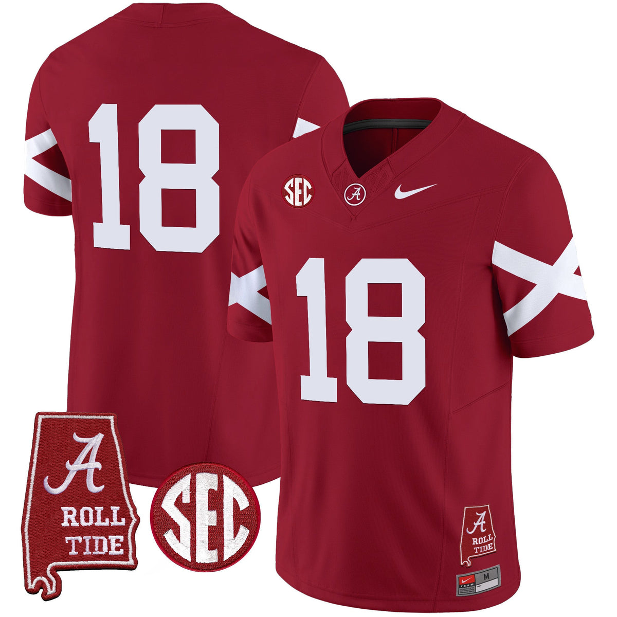 Men's Alabama Crimson Tide Vapor Limited Jersey V6 - Alabama Map - All Stitched - image 6