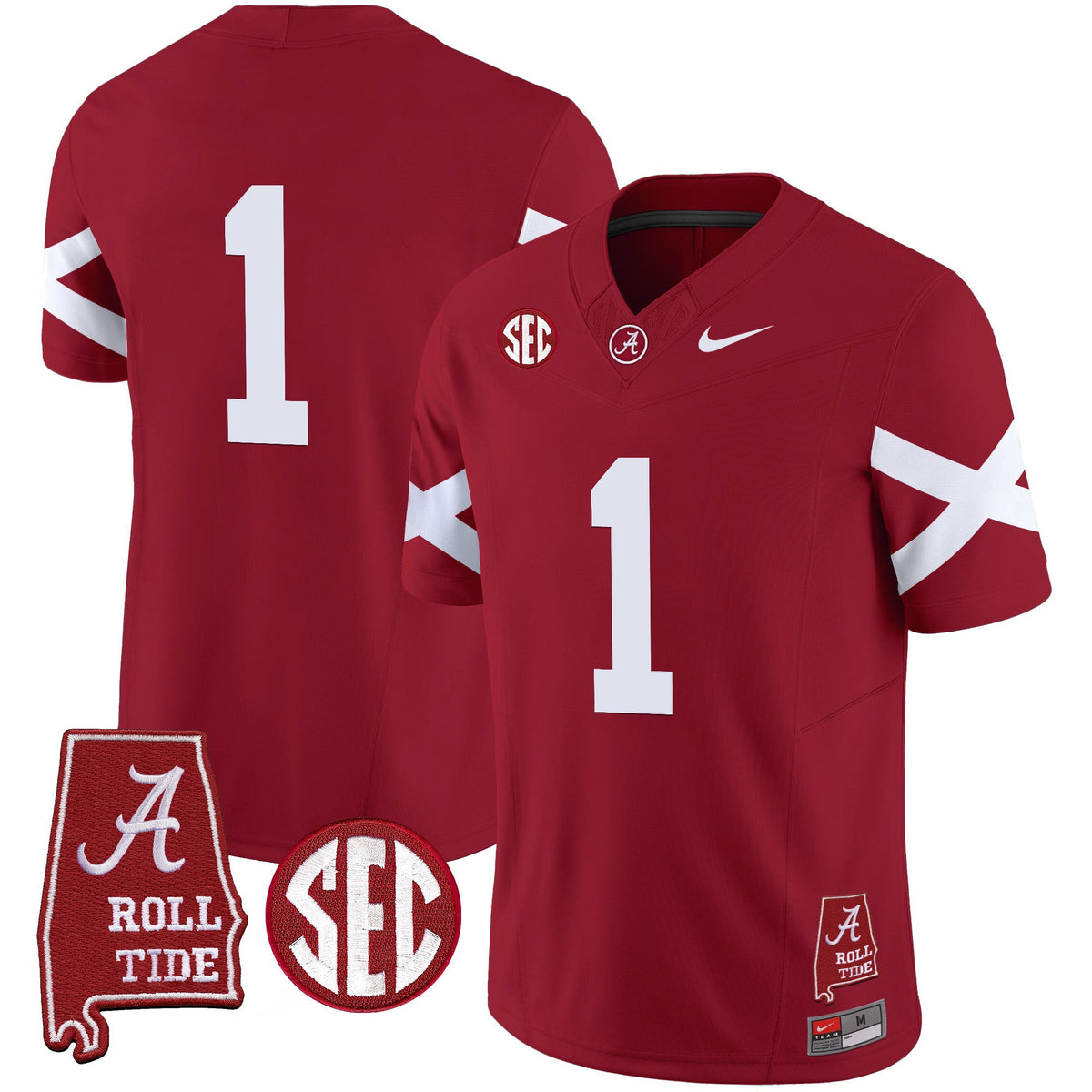 Men's Alabama Crimson Tide Vapor Limited Jersey V6 - Alabama Map - All Stitched - image 7