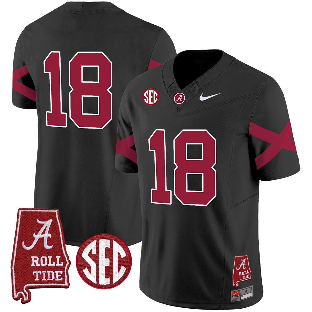 Men's Alabama Crimson Tide Vapor Limited Jersey V6 - Alabama Map - All Stitched - image 13
