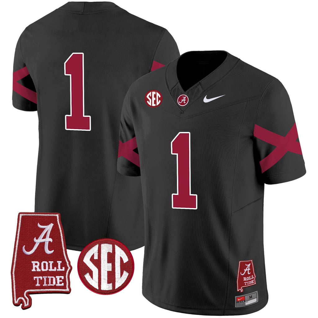 Men's Alabama Crimson Tide Vapor Limited Jersey V6 - Alabama Map - All Stitched - image 14