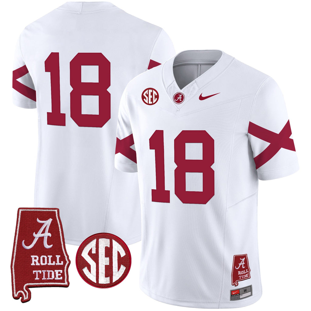 Men's Alabama Crimson Tide Vapor Limited Jersey V6 - Alabama Map - All Stitched - image 20