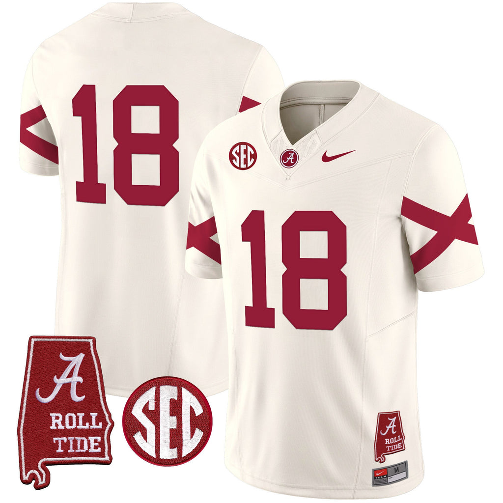 Men's Alabama Crimson Tide Vapor Limited Jersey V6 - Alabama Map - All Stitched - image 27