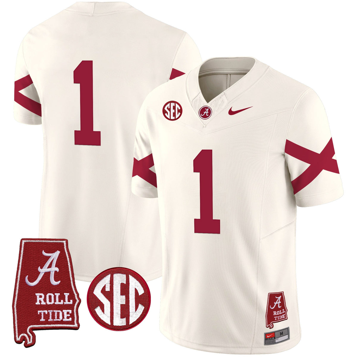 Men's Alabama Crimson Tide Vapor Limited Jersey V6 - Alabama Map - All Stitched - image 28