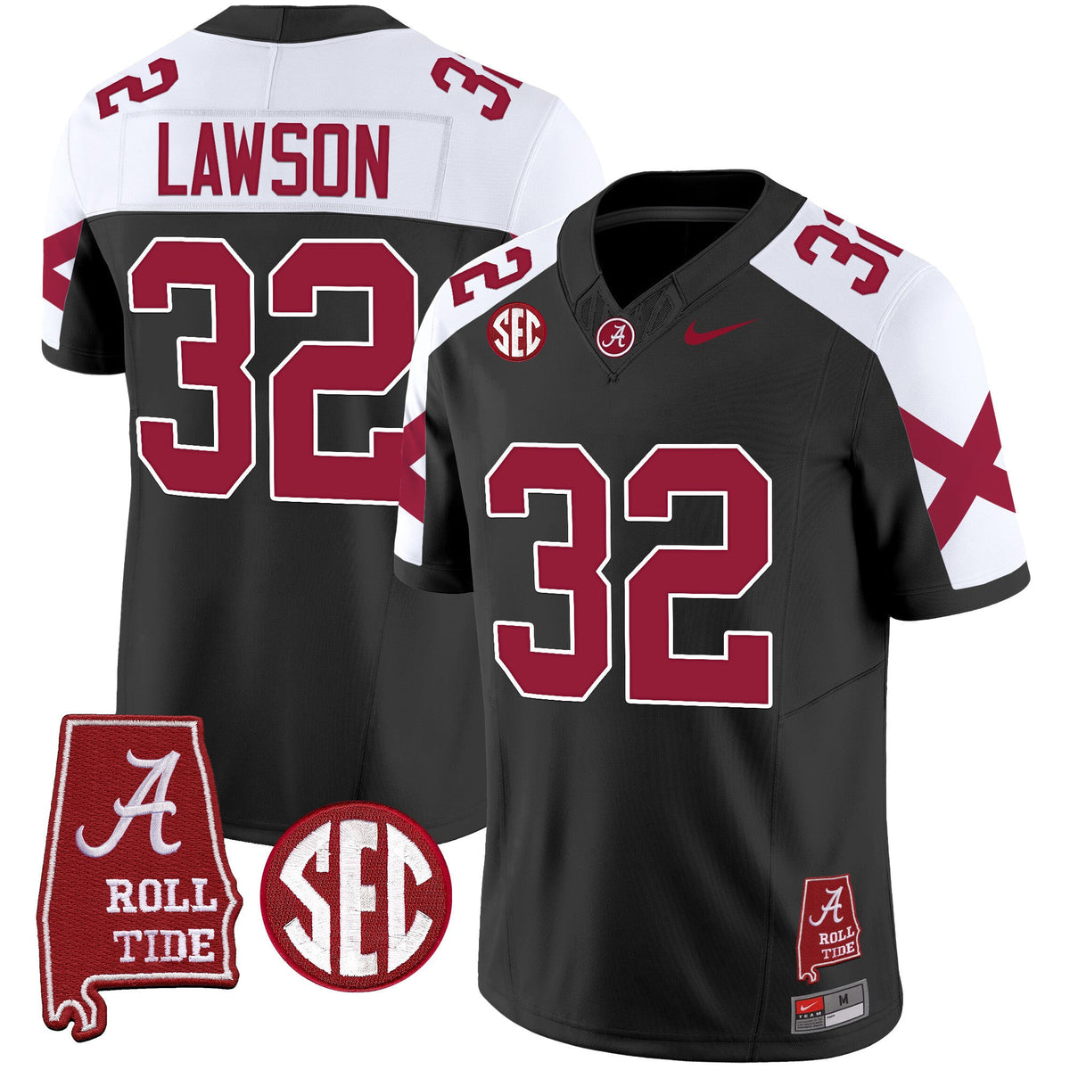 Men's Alabama Crimson Tide Vapor Limited Jersey V6 - Alabama Map - All Stitched - image 31