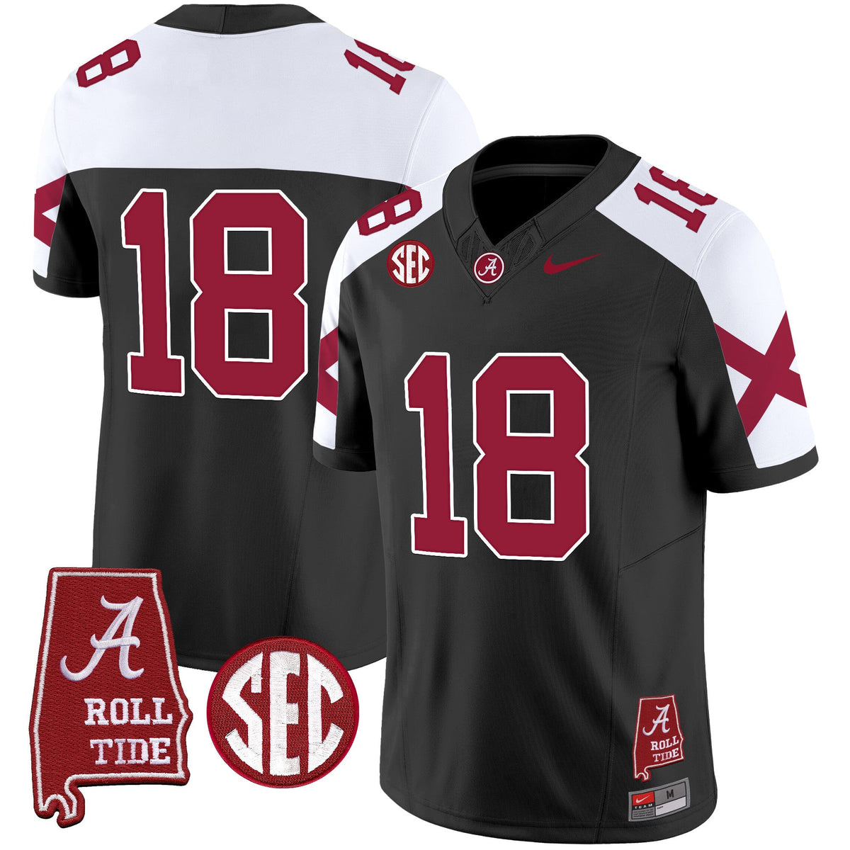 Men's Alabama Crimson Tide Vapor Limited Jersey V6 - Alabama Map - All Stitched - image 34