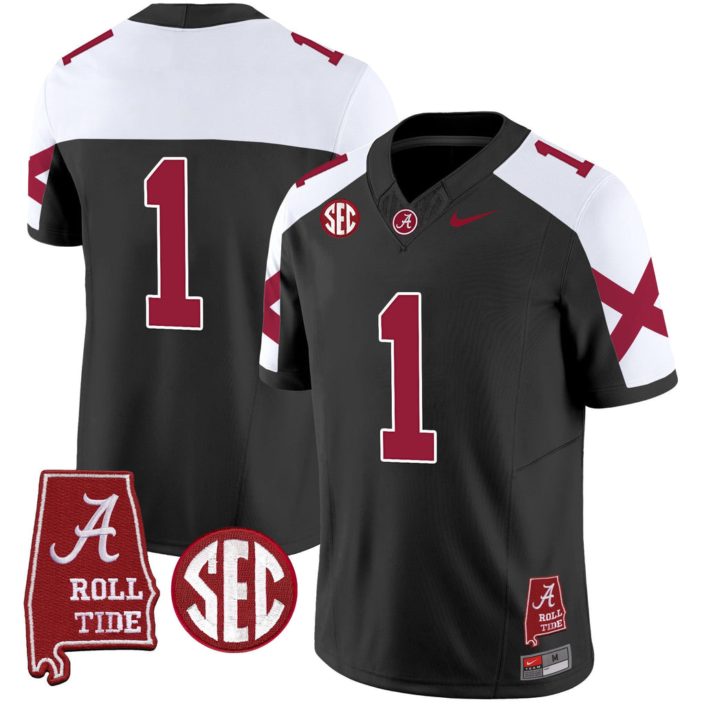 Men's Alabama Crimson Tide Vapor Limited Jersey V6 - Alabama Map - All Stitched - image 35